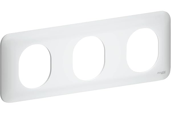 Ovalis - plaque de finition - 3 postes horizontal