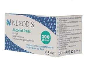 ORTHOMED Alkoholtupfer, Desinfektionstuper Nexodis, 6,5x3cm, 70% Isoprop VE mit 100 Stück