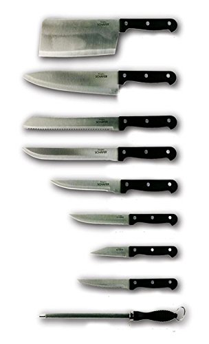 Messer-Set im weißen Holz-Messer-Block 15-teilig in Schwarz Messer-Ständer – Milumi Edition - 2