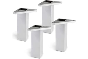 REI REUNION INDUSTRIAL SOCIEDAD LIMITADA Pack 4 Patas para Muebles con Placa de Montaje - Elevadores de Muebles - Plástico ABS - Altura: 15 cm - Color: Gris - No Incluye Tornillos - Rei