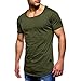 Produktbild Herren Shirt, Casual Basic Einfarbige Rundhalsausschnitt Slim Fit Verschiedene Tee Kurzarm T-Shirt Sportswear Sweatshirt Tanktop (M, Grün)