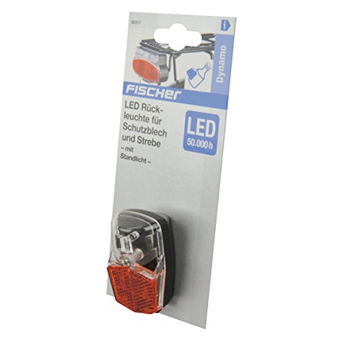 Fischer Standlicht Dynamo LED-Rückleuchte, Schwarz/Transparent, One Size - 3
