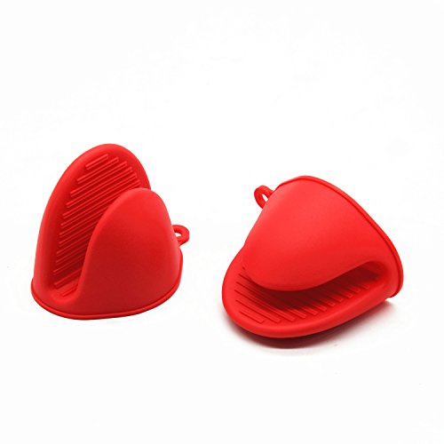 4AHero-Innovations Silikon-Topflappen-Set 2x Silikon-Topfhandschuhe innovative Topf-Halter Herd Mini Mitt Kochen Pinch Grips topflappen handschuhe für Küche die Hitzebeständige Lösung – 2 Stück - 2