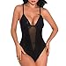 Produktbild ABsoar Damen Sexy Spitze Blumen Bustier Jumpsuit Frauen Lace V-Ausschnitt Einteiliger Wäsche Overall Bodysuit Rückenfreie Babydoll Pyjama UnterwäSche