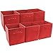 Sorbus Foldable Storage Cube Basket Bin (6 Pack, Red)