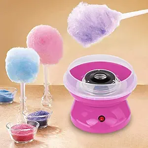 kliznil Cotton Candy Maker Machine Electric Sugar Floss Homemade Hard & Sugar Free Candy with Detachable Splash Guard + Sugar Spoon+ 10 Bamboo Sticks for Kids, Carnival Party, Kitchen Bakery Snacks