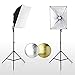 Produktbild Fotostudio Set Potostudio Softbox led fotolampen Set Profi incl.2X 50x70cm Licht Beleuchtung Fotografie Softbox 6000k 2X 28W LED E27 Fotolampe 2X faltbar Lampenstativ 1x 2in1 Reflector 60cm