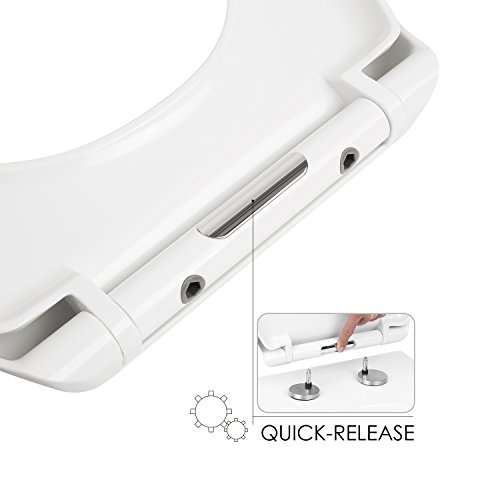 Homitex WC Sitz mit Absenkautomatik Duroplast Quick-Release Edelstahl Scharniere Antibac Weiß - 3