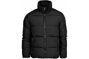 Spindle Mens Plain Black Hooded Padded Quilted Puffer Jacket Winter Coat 2 Zip PocketsSpindle Mens Plain Black Hooded Padded Quilted Puffer Jacket Winter Coat 2 Zip Pockets