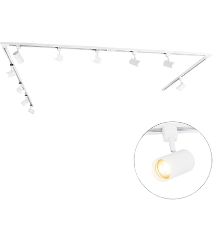 BlueLeon Schienensystem BL-2WT Komplettset, Lampen, Deckenstrahler, Spotlight, Deckenspot, Strahler, LED Spot Mit 3x GU10-Deckenstrahler Und 1m Schiene, Erweiterbar, Aluminium, Schwarz