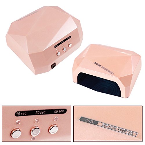 36W LED Light Lamp UV Nail Art Dryer Curing CCFL Gel Gelish Timer Acrylic Polish,Champagne