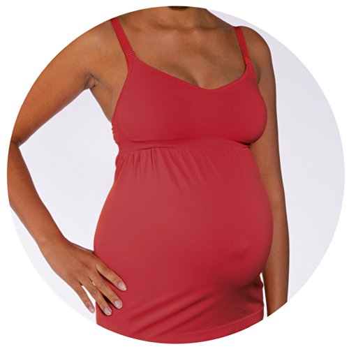 Cantaloop Pregnancy/Nursing Tank Top Red (Medium)