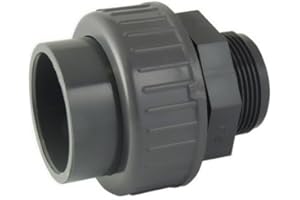 CODITAL Raccord Union 3 pièces Femelle/Male en PVC - Ø A: 50mm | Ø B: 1''1/2