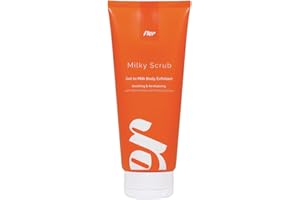 Fler Milky Scrub - Esfoliante Corpo adatto a Pelli Sensibili, Gel to Milk con Niacinamide, Ginseng e Calendula, Ideale Prima della Depilazione, Esfoliazione Delicata con Pietra Pomice - 200ml
