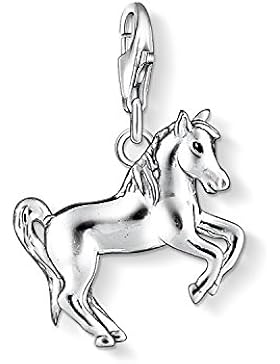Thomas Sabo Damen-Charm-Anhänger Pferd Charm Club 925 Sterling Silber schwarz 1074-007-12