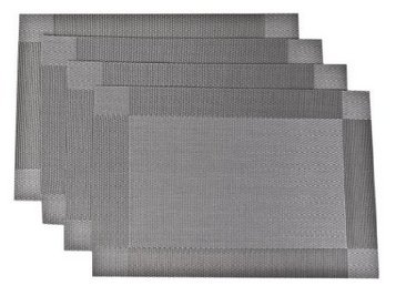 XY Life Tischsets Platzsets, Rutschfest Abwaschbar Tischsets, PVC Abgrifffeste Hitzebeständig Platzdeckchen, Schmutzabweisend und Waschbare, Platz-Matten für küche Speisetisch, 30x45cm, 4er set (Grau) - 3