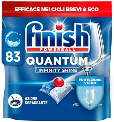 Finish Quantum Infinity Shine Pastiglie Lavastoviglie, 83 Capsule Lavastoviglie, Pastiglie per Lavastoviglie per una Pulizia Profonda e Stoviglie Brillanti
