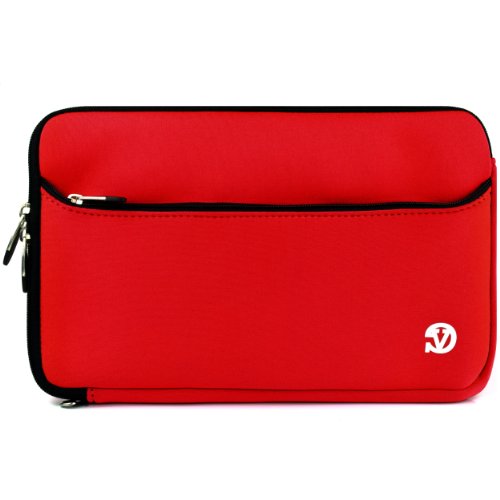 Vangoddy Neopren Stoßfest Tragetasche Carrying Case für Asus EeePad Transformer TF101 Apple IPAD Tablet-PC Samsung Galaxy Tab WiFi Tablet Acer Iconia Tab Archos 10.1 Internet Tablet HP Touchpad Motorola Xoom Tablet ViewSonic ViewPad Toshiba Folio Media Tablet Creative Ziio Tablet and other 10 Zoll Tablets (25,9 cm (10,2 Zoll)) (Rot)
