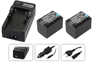 PABUTEL-BUNDLE 3in1-SET für den Sony HDR-CX625 Full HD Camcorder - 2 Premium Akkus für Sony NP-FV70 (Starke 1600mAh) + 4in1 Ladegerät (u.a. mit USB/Micro-USB und Kfz/Auto) inkl. PATONA Displaypad