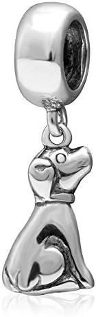 Soulbead Dog Charm Pendant 925 Sterling Silver Chinese Zodiac Animals Dangle Bead for European Snake Chain Bracelet Jewelry