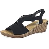 Ferse: 4cm (ungefähr) Rieker Newry Womens Wedge Heel Sandals 41 EU Schwarz