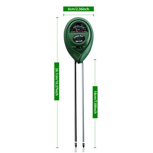 Topop 3-in-1 Bodentester, digitales Bodenmessgerät für Pflanzen, Boden-pH und Feuchte, Lichtstärke Meter Pflanze Tester für Gartenbau, Pflanzen Wachstum, Rasenpflege (keine Batterie erforderlich) - 5