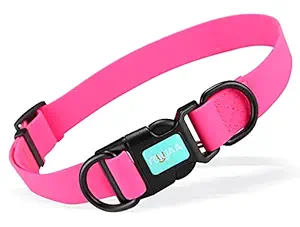 Myyaa Waterproof Dog Collar and Easy to Clean Rubber Collar Adjustable Colorful Collars for Small, Medium, Large Dogs