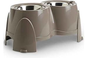 Savic Convenient Double Bowl Doggy Bar - With the Right Height - Specifically Designed for Dogs with Health Problems and Those Suffering from Physical Problems (2 x 1.5 litre)