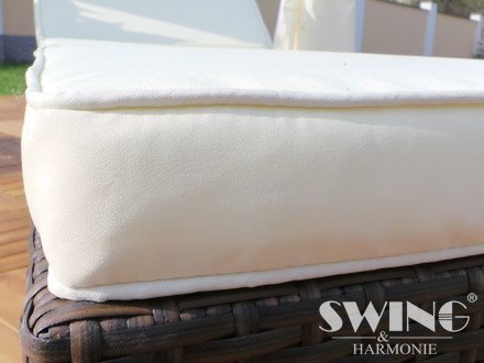 Rattan Garten Liege Sonnenliege Polyrattan Gartenliege Rattanmöbel Liegestuhl (Grau) - 