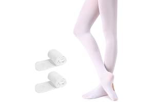 Soudittur Collants de Danse Classique Convertible pour Filles/Femmes Collants Ballet pour Enfant Uniforme Scolaire Opaque Blanc, Rose, Noir