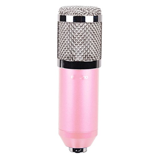 Ccloon Mini Handheld filaire HD stéréo Micro à condensateur pour ordinateur/Smart Phone, Réduction du bruit Microphonewith une prise en charge étagère rose