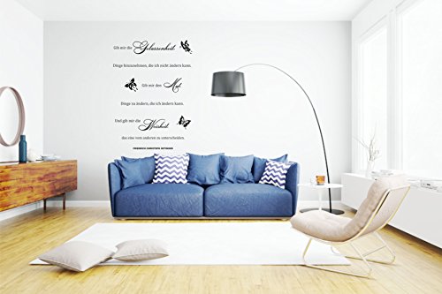 greenluup® wandtattoo Spruch Zitat gib mir die Gelassenheit, Dinge hinzunehmen, die ich nicht ändern kann, den Mut, Dinge zu ändern, die ich ändern kann, und die Weisheit, das eine vom anderen zu unterscheiden WOHNZIMMER SCHLAFZIMMER ARBEITSZIMMER KINDERZIMMER ESSZIMMER - 2