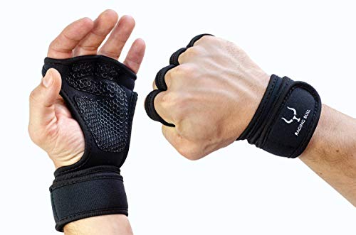 Raging Bull Guantes Gimnasio ventilados Ideales para Crossfit - Levantamiento de Pesas - Calistenia - Dominadas en Barra - Kettlebell. Gym Gloves con Muñequera, Fitness Hombre y Mujer 2019 (M)