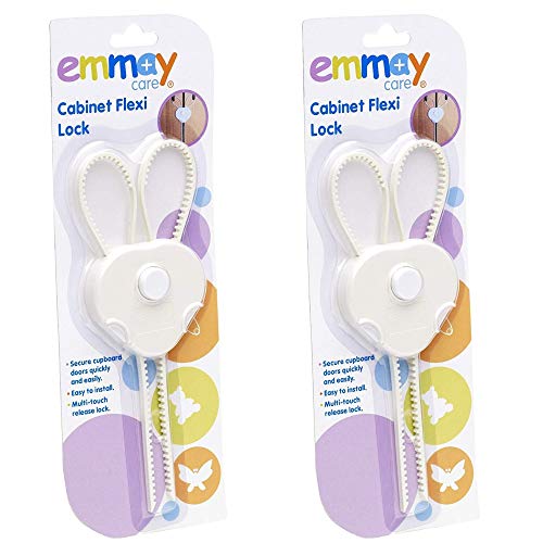 Emmay Care - Juego de 2 cerraduras flexibles para armarios de cocina