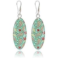 Ovale Ohrringe in Türkis für Ihren Schatz Lieferung in Geschen Kverpackung by Dragon Porter