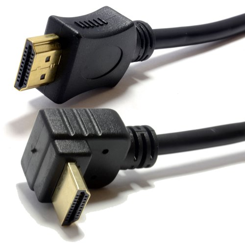 HDMI 1,4 Hoch Geschwindigkeit 3D TV Rechts Abgewinkelt Zum Gerade Stecker Kabel 1 m