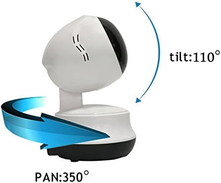 IP Security Camera,Wifi Pan/Tilt IP Security Camera,Home Surveillance Camera IP Security Camera with Wireless/Wired IR-Cut Filter,Plug &amp; Play,Day/Night Security Monitor,Two-Way Audio,Night Vision,Motion Detect,Support Iphone/Android Camcorder Video Recorder white IP Security Camera