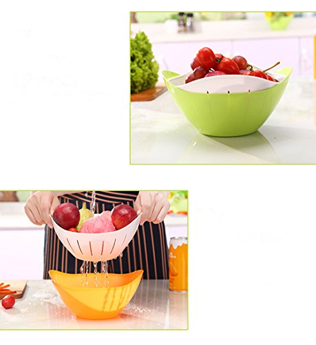 2-in-1 Mehrzweck drehbar Ablauf Korb Lebensmittel Sieb faltbar abtropfsieben Silikon Küche Sieb für Gemüse Obst Küche Werkzeug - 9