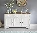 Produktbild Wohnnling Kommode, Sideboard BZW. Landhaus Anrichte mit DREI Türen in weiß-braun aus Massivholz Kiefern; Maße (B/T/H) in cm: 140 x 45 x 85