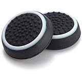Silicone Thumb Stick Grip Cap Joystick Thumbsticks Caps Cover for PS4 Xbox 1 PS3 Xbox 360 PS2 Game Controllers - Black w/ Whi