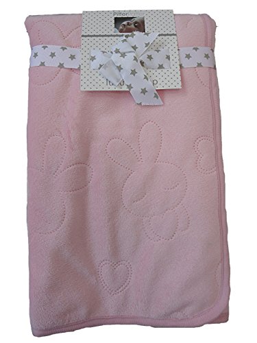Baby’s 75x75 cm double layered bunny jacquard fully lined coral fleece blankets pink