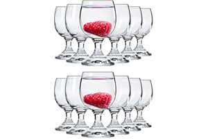 Alcohol Cage® Set de 12 verres élégants de 40 ml 4cl pour shots de Vodka Tequila Liqueur avec pieds en verre résistant au lave-vaisselle Verre à Shot Party Stamperl Set Pinneken verres à boisson, 2x6