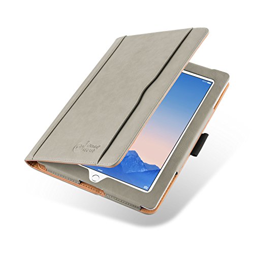 iPad 4 Hülle - JAMMYLIZARD Ledertasche Smart Cover mit Standfunktion (mit Retina) für iPad 4. 3 & 2, OLIVGRAU & HONIG, [MIT STIFT-HALTER]