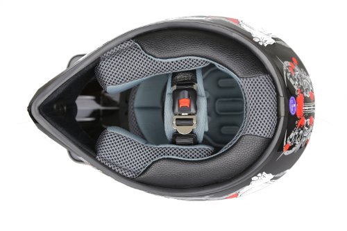 ATO-Helme Kids Pro Kinderhelm Crosshelm Schutzhelm Motorradhelm Quadhelm Kinder Cross BMX Helm (S 53/54cm, Schwarz)