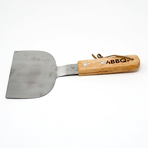 Big-BBQ Grill-Spachtel aus Edelstahl | Grill-Wender mit Holzgriff | XL Grillbesteck 22x11cm - 2