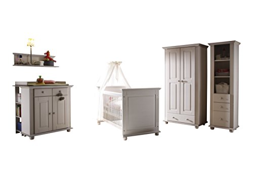 Preisvergleich Produktbild TICAA Babyzimmer"Laura I" 6-teilig Kiefer Weiß