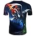 Produktbild ODRD Herren T Shirts, Oversize Tops Herren New Summer T-Shirt mit Rundhalsausschnitt Kurzarm Blue Flame 3D Printed Top Shortsleeve Basic Shirt