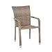 Produktbild greemotion Rattanstuhl Garten stapelbar-Stapelstuhl aus Rattan Geflecht in Braun Beige-Gartenstuhl mit Armlehne-Korbstuhl Outdoor wetterfest, 59,5x56,6x89 cm