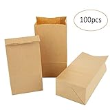 Tamaño : 100 pequeñas bolsas de papel marrón. 9 x 17 x 5 cm, 70 g, una alternativa al papel de regalo para envolver a las pequeñas cosas.