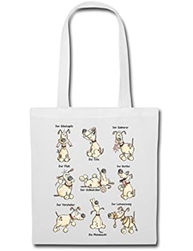 Spreadshirt Witziges Hunde Yoga Comic Stoffbeutel